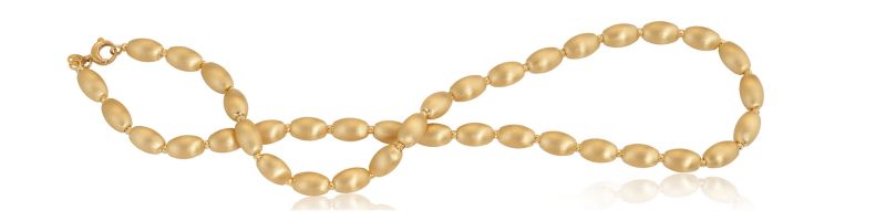750 gold necklace with satin ovals